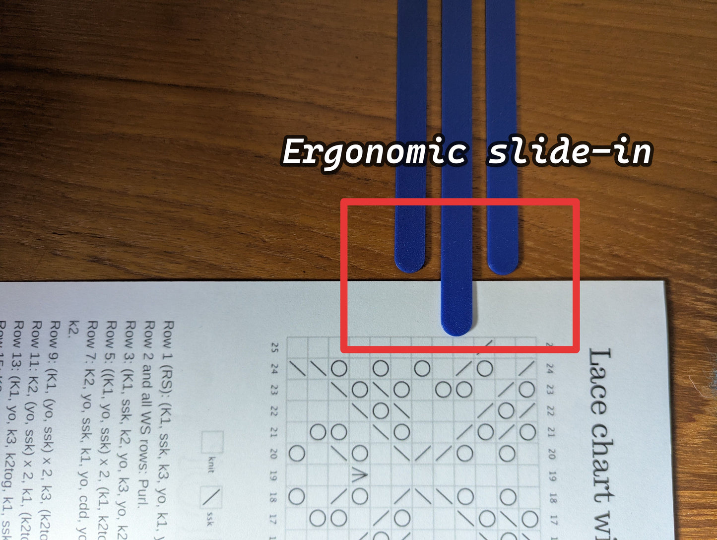 Ergonomic Pattern Marker for Knitting & Crochet